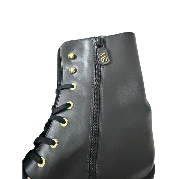 STUART WEITZMAN Laine Black Leather Combat Lace Up Boots Size 9.5 - Picture 10 of 11